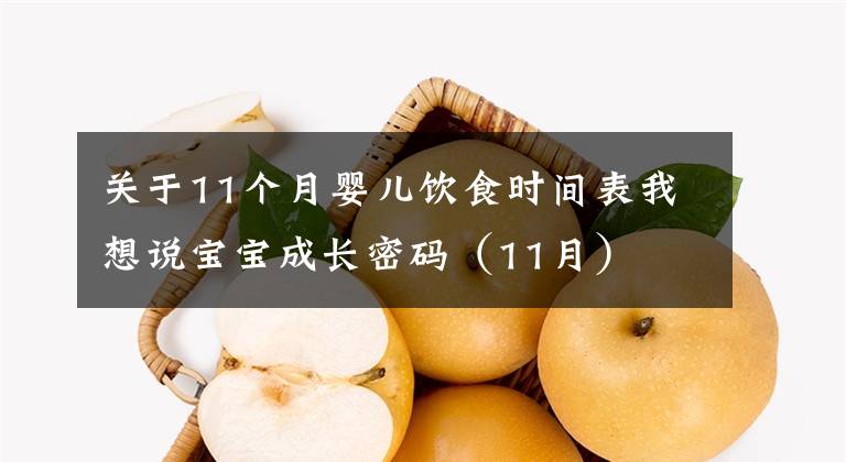 关于11个月婴儿饮食时间表我想说宝宝成长密码（11月）