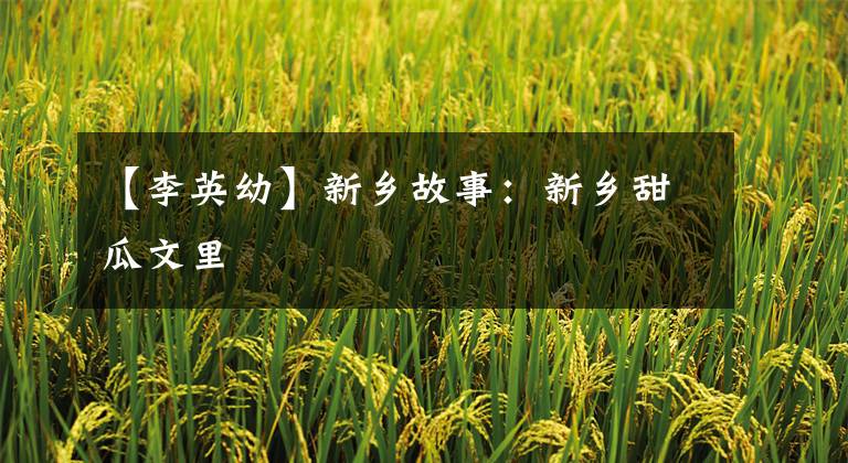 【李英幼】新乡故事：新乡甜瓜文里