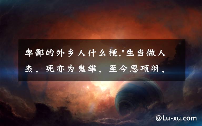 卑鄙的外乡人什么梗,