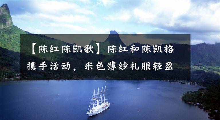 【陈红陈凯歌】陈红和陈凯格携手活动，米色薄纱礼服轻盈飘逸，气质满分