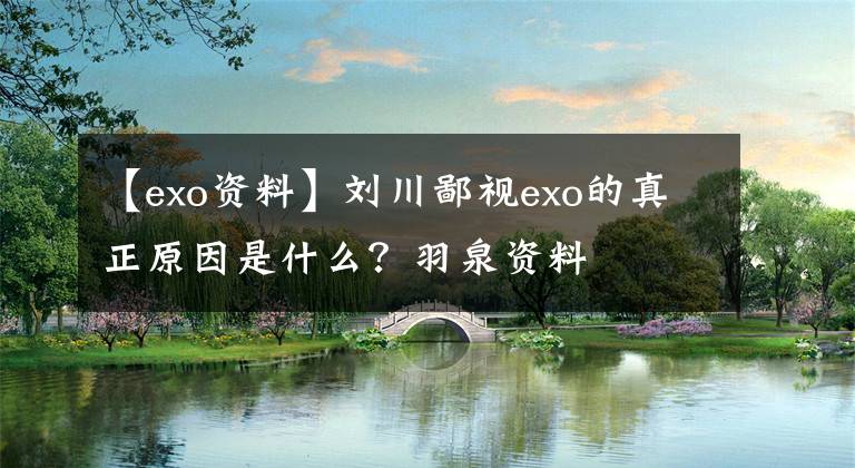 【exo资料】刘川鄙视exo的真正原因是什么？羽泉资料