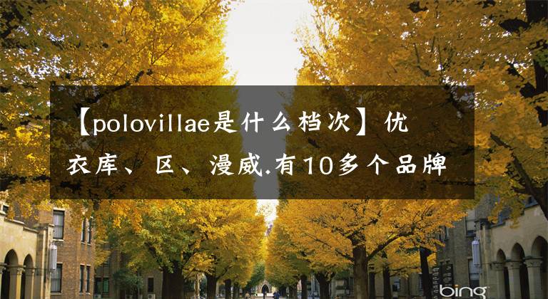 【polovillae是什么档次】优衣库、区、漫威.有10多个品牌，618可以剁碎到最中意的男装。
