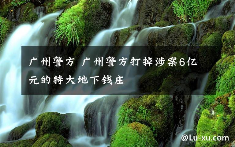 广州警方 广州警方打掉涉案6亿元的特大地下钱庄