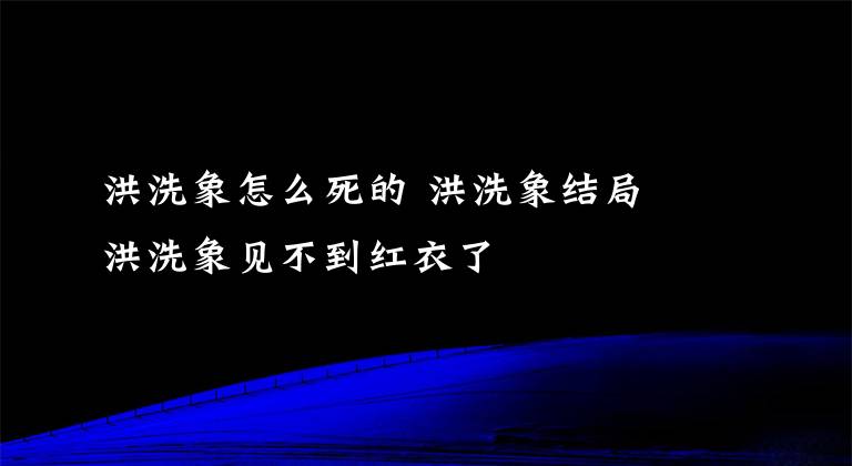 洪洗象怎么死的 洪洗象结局 洪洗象见不到红衣了