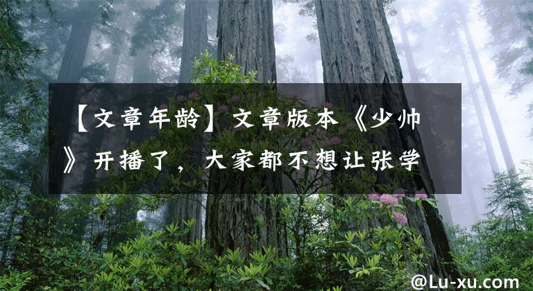 【文章年龄】文章版本《少帅》开播了，大家都不想让张学良长大。……。