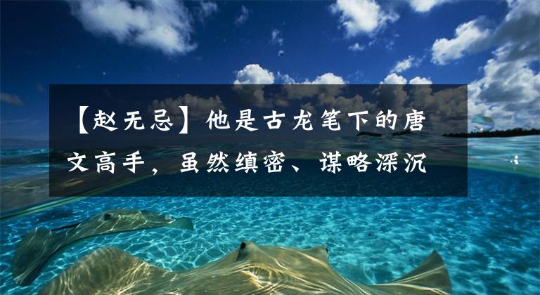 【赵无忌】他是古龙笔下的唐文高手，虽然缜密、谋略深沉，但有很深的短袖习惯。
