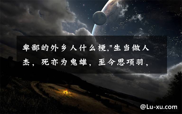 卑鄙的外乡人什么梗,
