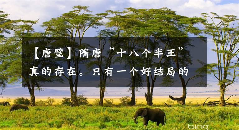 【唐璧】隋唐“十八个半王”真的存在。只有一个好结局的司法最搞笑。