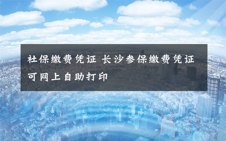 社保缴费凭证 长沙参保缴费凭证可网上自助打印