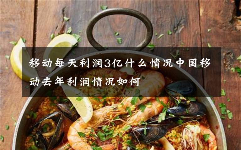 移动每天利润3亿什么情况中国移动去年利润情况如何