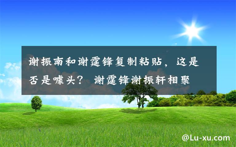谢振南和谢霆锋复制粘贴，这是否是噱头？ 谢霆锋谢振轩相聚