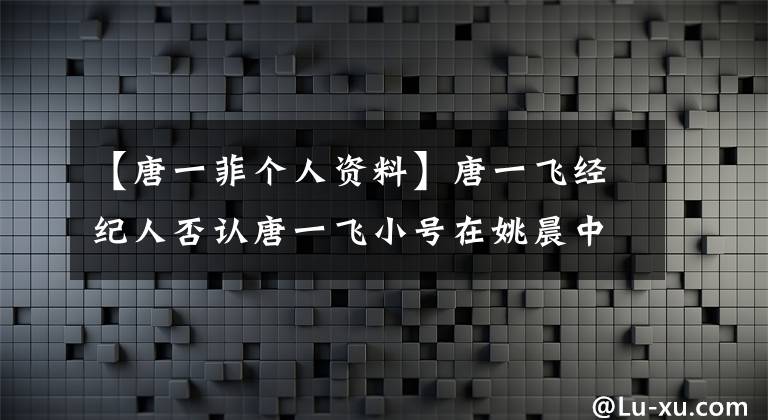 【唐一菲个人资料】唐一飞经纪人否认唐一飞小号在姚晨中被操纵。