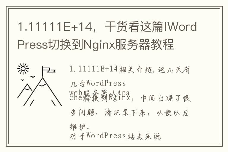 1.11111E+14，干货看这篇!WordPress切换到Nginx服务器教程