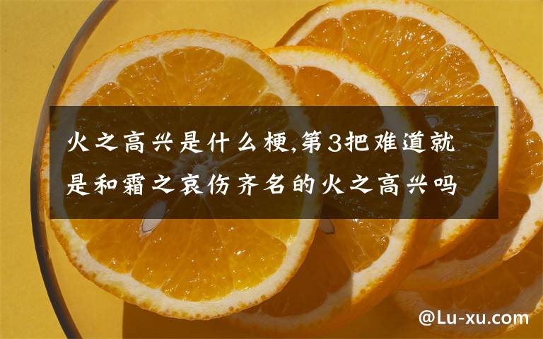 火之高兴是什么梗,第3把难道就是和霜之哀伤齐名的火之高兴吗