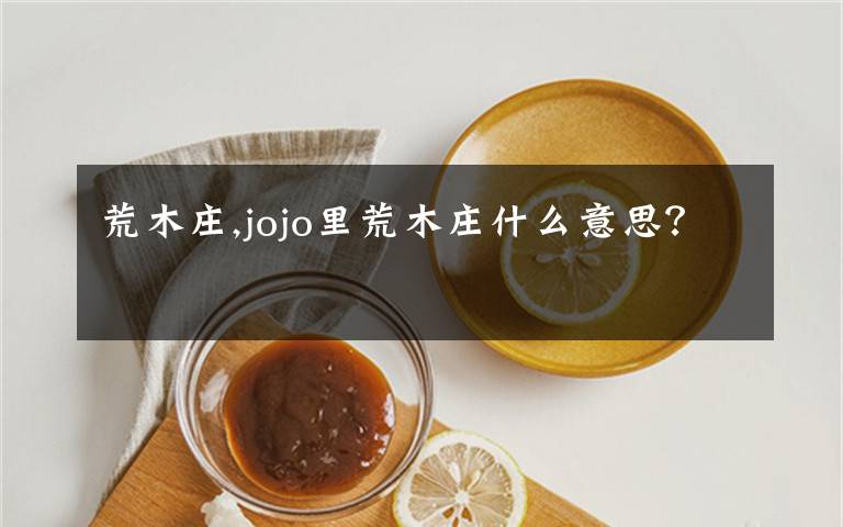 荒木庄,jojo里荒木庄什么意思？