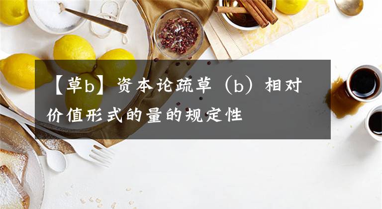 【草b】资本论疏草（b）相对价值形式的量的规定性