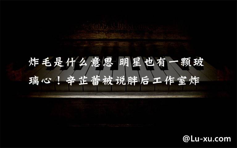 炸毛是什么意思 明星也有一颗玻璃心！辛芷蕾被说胖后工作室炸毛 连发动态怼网友