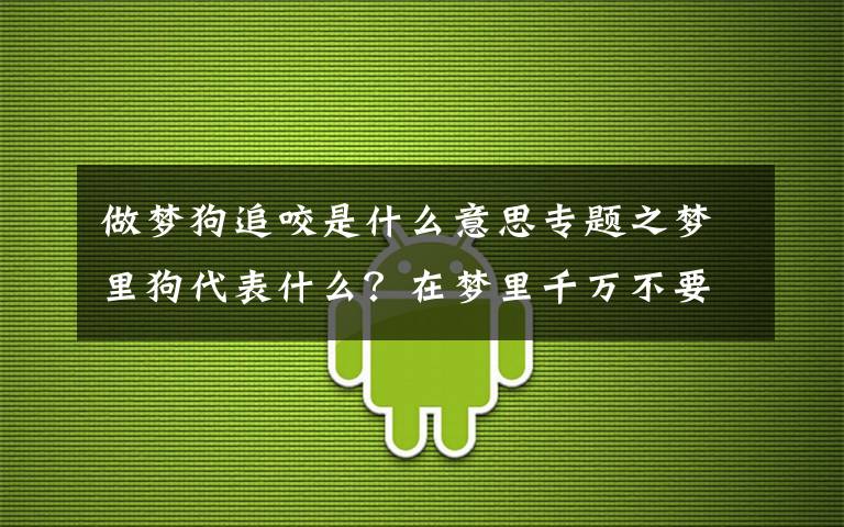 做梦狗追咬是什么意思专题之梦里狗代表什么？在梦里千万不要让狗咬你。