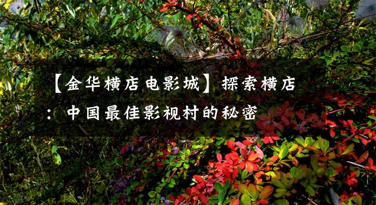 【金华横店电影城】探索横店：中国最佳影视村的秘密