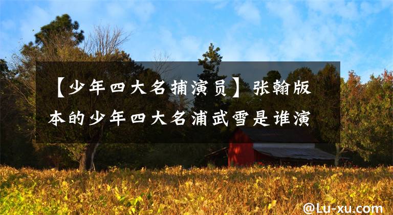【少年四大名捕演员】张翰版本的少年四大名浦武雪是谁演的？莫说的最后结局