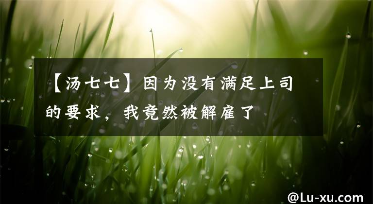 【汤七七】因为没有满足上司的要求，我竟然被解雇了