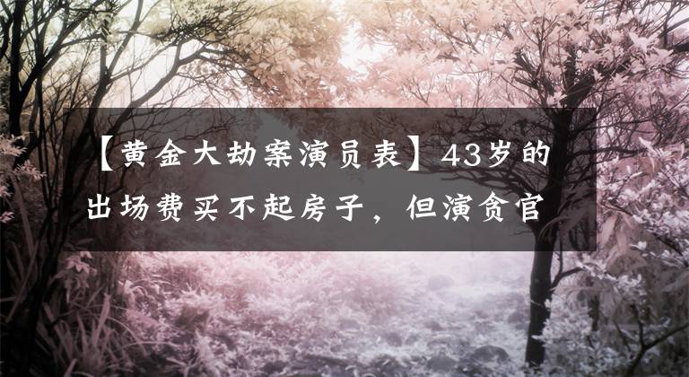 【黄金大劫案演员表】43岁的出场费买不起房子，但演贪官污吏的淫荡火灾！张松文逆袭道路