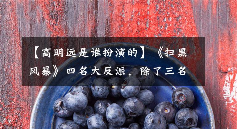 【高明远是谁扮演的】《扫黑风暴》四名大反派，除了三名高明的家人外，还有幕后大佬
