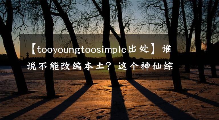 【tooyoungtoosimple出处】谁说不能改编本土？这个神仙综艺，疯狂的脸键盘侠