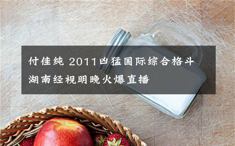 付佳纯 2011凶猛国际综合格斗 湖南经视明晚火爆直播