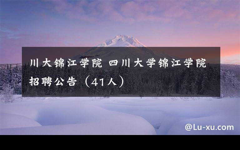 川大锦江学院 四川大学锦江学院招聘公告（41人）