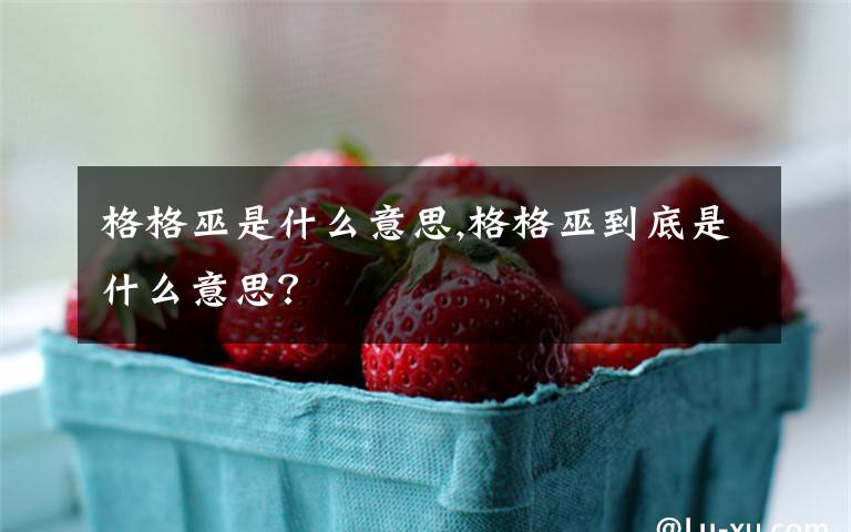 格格巫是什么意思,格格巫到底是什么意思？