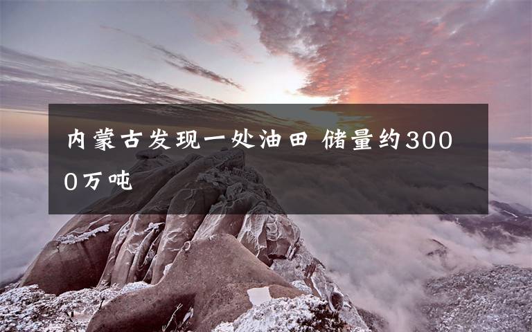 内蒙古发现一处油田 储量约3000万吨
