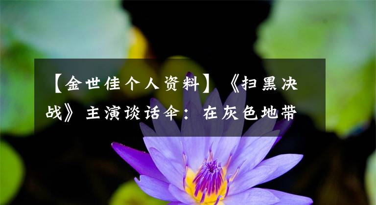 【金世佳个人资料】《扫黑决战》主演谈话伞：在灰色地带要付出难以忍受的代价