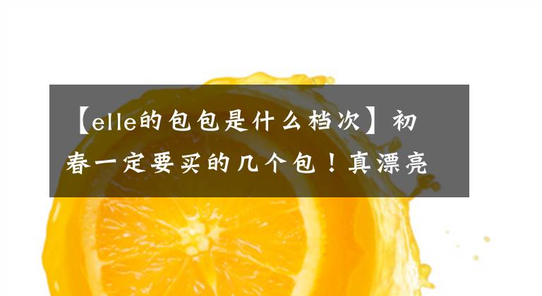 【elle的包包是什么档次】初春一定要买的几个包！真漂亮啊。