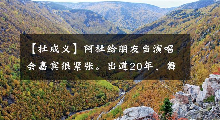 【杜成义】阿杜给朋友当演唱会嘉宾很紧张。出道20年，舞台仍然是他的梦想