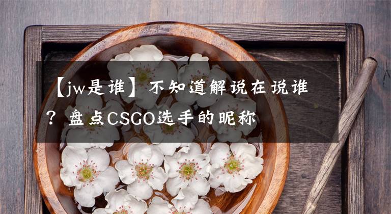 【jw是谁】不知道解说在说谁？盘点CSGO选手的昵称