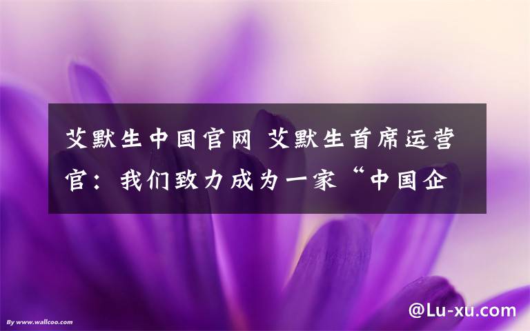 艾默生中国官网 艾默生首席运营官：我们致力成为一家“中国企业”