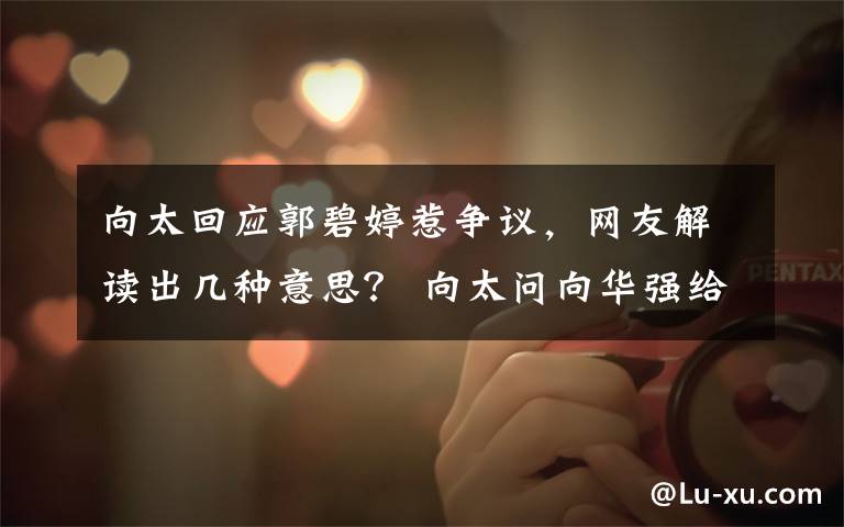 向太回应郭碧婷惹争议，网友解读出几种意思？ 向太问向华强给郭碧婷多少零花钱