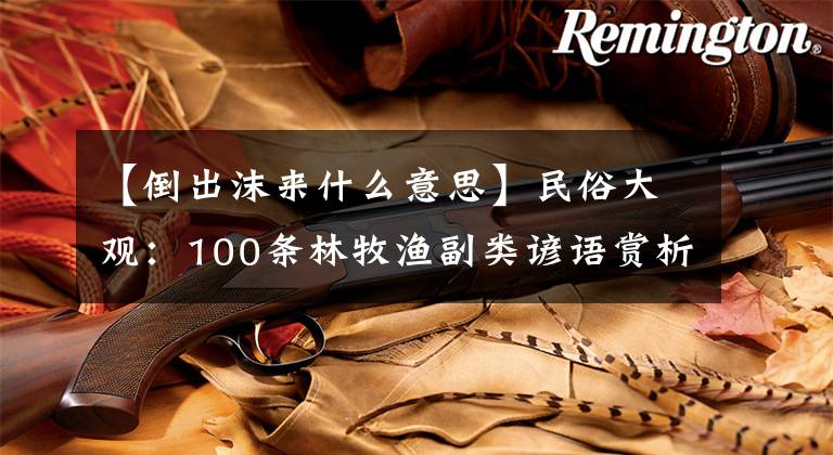【倒出沫来什么意思】民俗大观：100条林牧渔副类谚语赏析（作者：孙常胜）