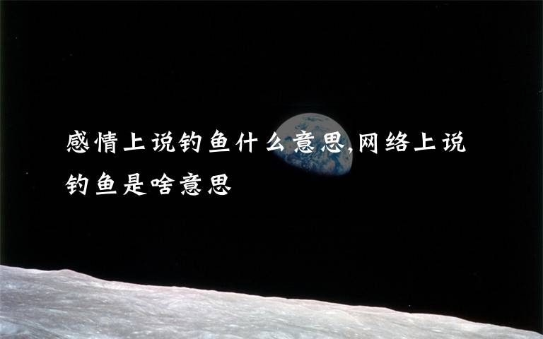 感情上说钓鱼什么意思,网络上说钓鱼是啥意思