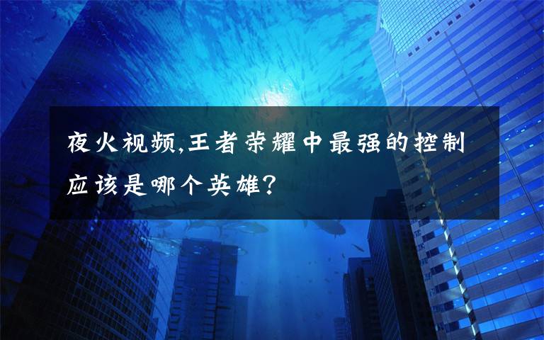 夜火视频,王者荣耀中最强的控制应该是哪个英雄？