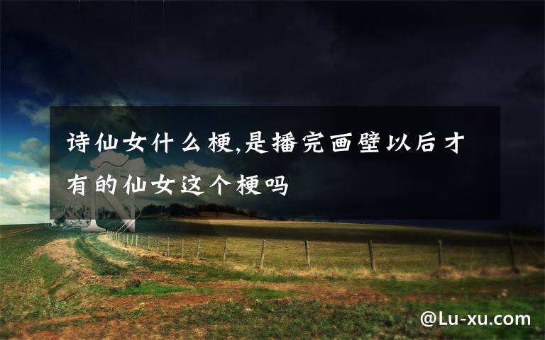 诗仙女什么梗,是播完画壁以后才有的仙女这个梗吗