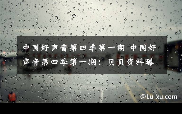 中国好声音第四季第一期 中国好声音第四季第一期：贝贝资料曝光 曾参加《中国梦之声》