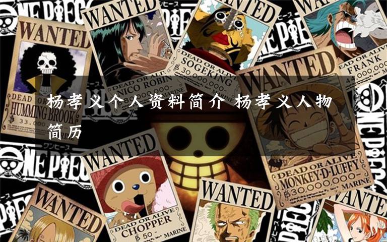 杨孝义个人资料简介 杨孝义人物简历