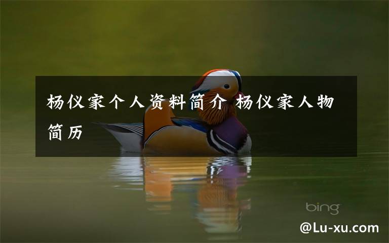 杨仪家个人资料简介 杨仪家人物简历