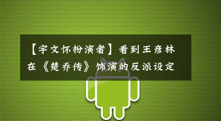 【宇文怀扮演者】看到王彦林在《楚乔传》饰演的反派设定宇文品，亲妈都和他闹翻了。
