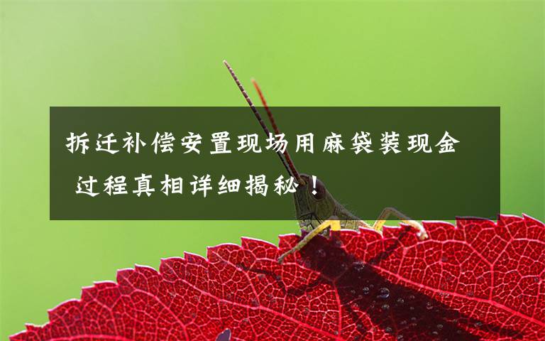 拆迁补偿安置现场用麻袋装现金 过程真相详细揭秘！