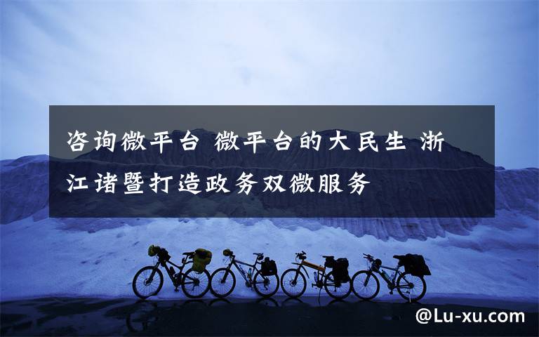 咨询微平台 微平台的大民生 浙江诸暨打造政务双微服务