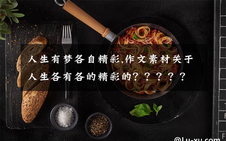 人生有梦各自精彩,作文素材关于人生各有各的精彩的？？？？？