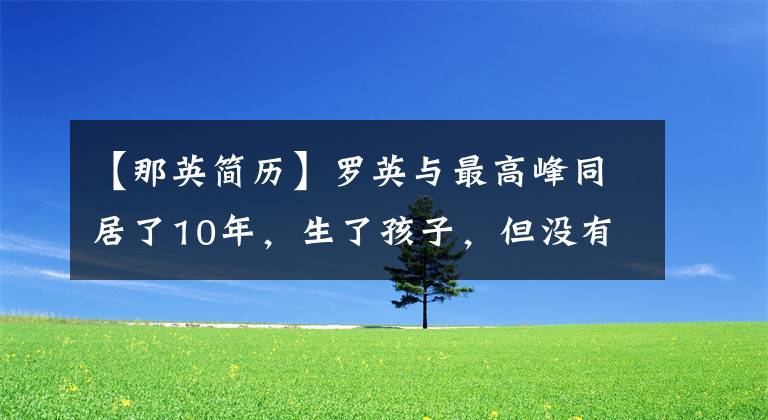 【那英简历】罗英与最高峰同居了10年，生了孩子，但没有名分，与海归英精英孟童高调结婚。